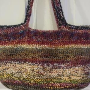 CROCHET WOOL HIPPIE TOTE SHOULDER BAG/TOTE